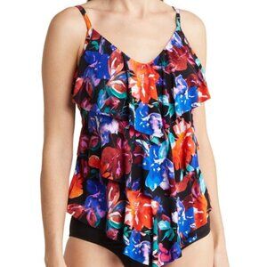 Magicsuit by Miraclesuit Rita Flower Child Tankini Swimsuit Top Size 10 NEW